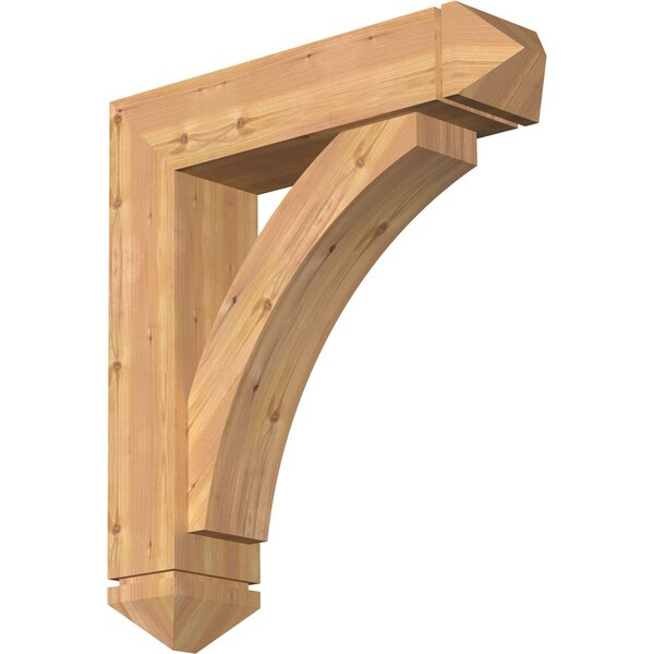 Ekena Millwork Thorton Arts and Crafts Smooth Bracket w/ Offset Brace, Western Red Cedar, 7 1/2"W x 30"D x 34"H BKT0806X30X34THR03SWR - main